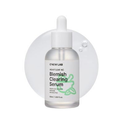 CNEW LAB Heartleaf AC Blemish Clearing Serum 50ml 1.69 fl.oz. Soothing &amp; Skin Texture Refining Serum, Oil Control, Lightweight Essence Heartleaf Extract, Niacinamide 5, Korean Skin Care