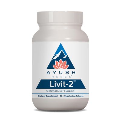 Ayush Herbs Livit-2 - Liver Care, Liver Support Supplement for Women &amp; Men with Andrographis &amp; Picrorhiza, Liver Pills Made with Organic Ingredients - 90 Vegetarian Tablets 1 Count