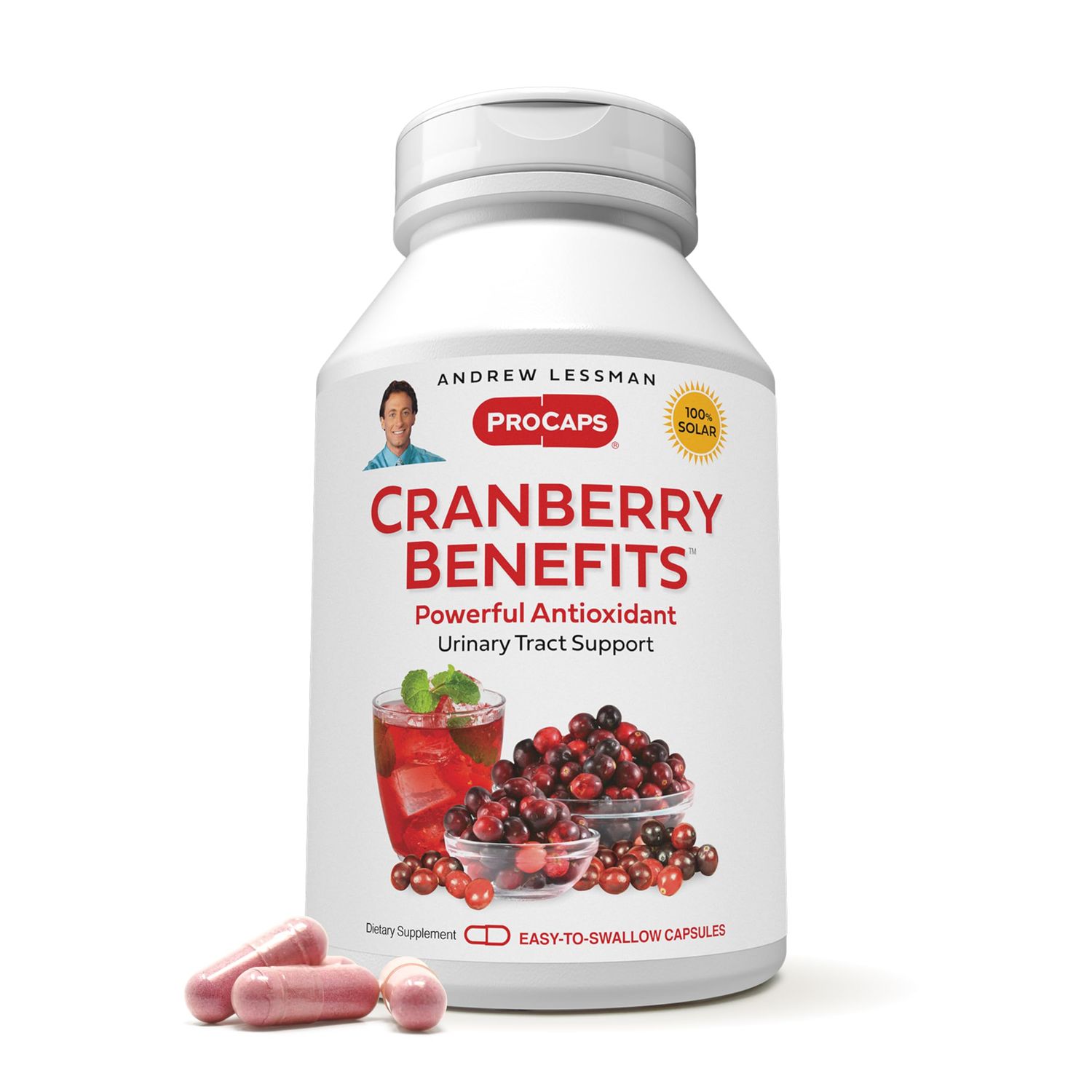 ANDREW LESSMAN Cranberry Benefits 60 Capsules - Supports Bladder, Kidney and Urinary Tract Health. High Potency Standardized Extracts of Cranberry Fruit, Small Easy to Swallow Capsules