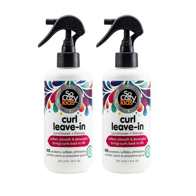 SoCozy Socozy Curl Spray Leave-in Conditioner for Kids Hair Detangles and Restores Curls 8 Fl Ounce No Parabens, Sulfates, Synthetic Colors or Dyes, 2 fluid_ounces Pack Of 2