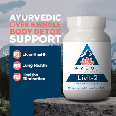 Ayush Herbs Livit-2 - Liver Care, Liver Support Supplement for Women & Men with Andrographis & Picrorhiza, Liver Pills Made with Organic Ingredients - 90 Vegetarian Tablets 1 Count