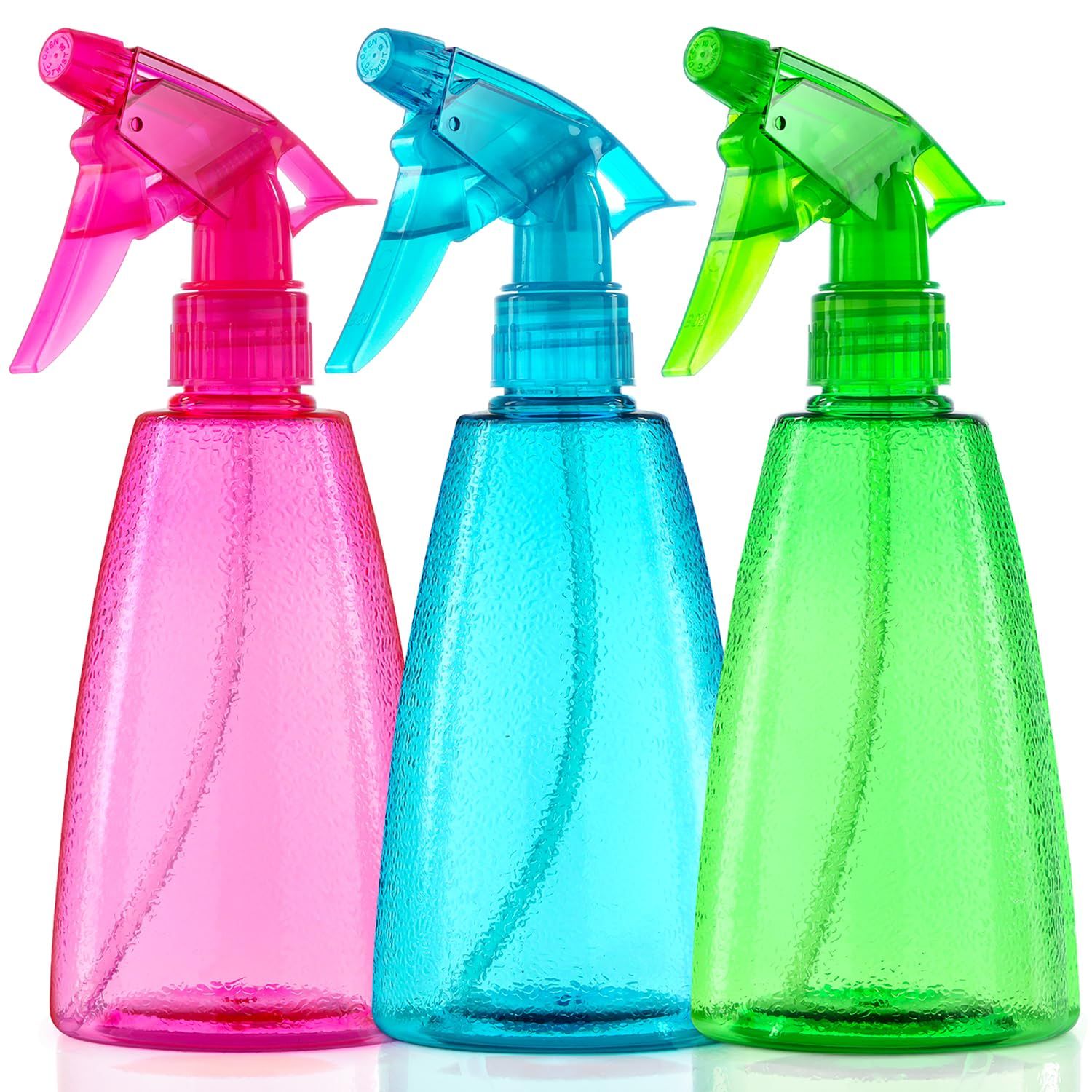 Bealee Spray Bottles 3-Pack, 16 Oz, Mist &amp; Stream, Plastic Water Spray Bottle for Hair, Essential Oils, Plants, Cleaning Solutions, BBQ, Cat Dog Correction Behavior - Leak Proof - Empty Spray Bottles