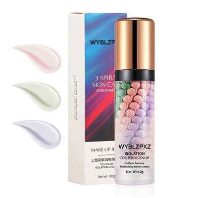 WYBLZPXZ Tri-Color Corrector Isolation Cream, One Step Correcting Facial Serum Makeup Primer Base, Moisturizing Flawless Foundation