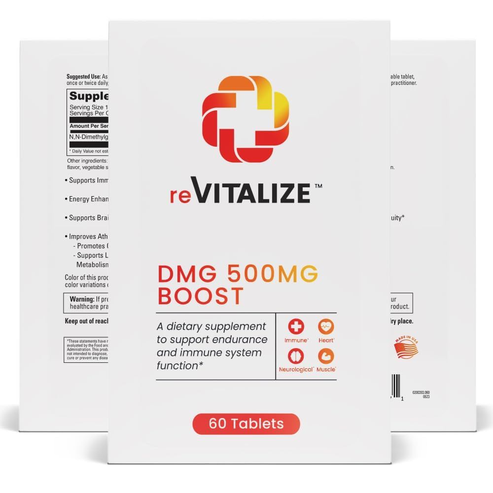DMG Dimethylglycine 500mg Nootropic Supplement - Supports Vitality, Boosts Immune Functions, Brain Support Supplement Promotes Neurological Functions and Aids in Athletic Recovery - 60 Servings