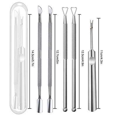 6 PCS Cuticle Pusher and Cutter Remover Stainless Nail Polish Peeler Scraper Durable Manicure and Pedicure Cleaner Tool - Professional &amp; Durable