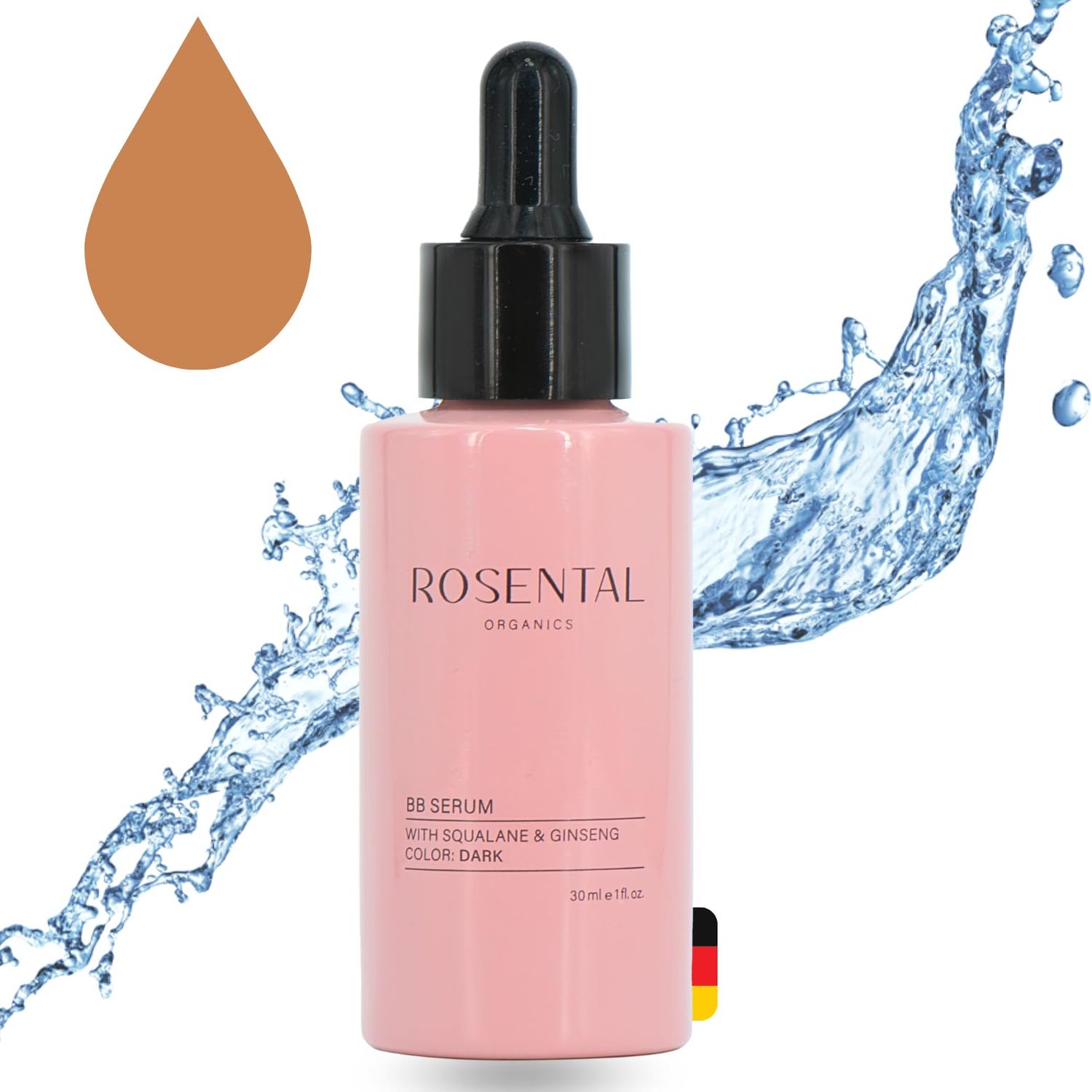 Rosental Organics Hydrating Facial Serum - 100 Vegan &amp; Natural Cosmetics 30 ml, BB Serum Dark