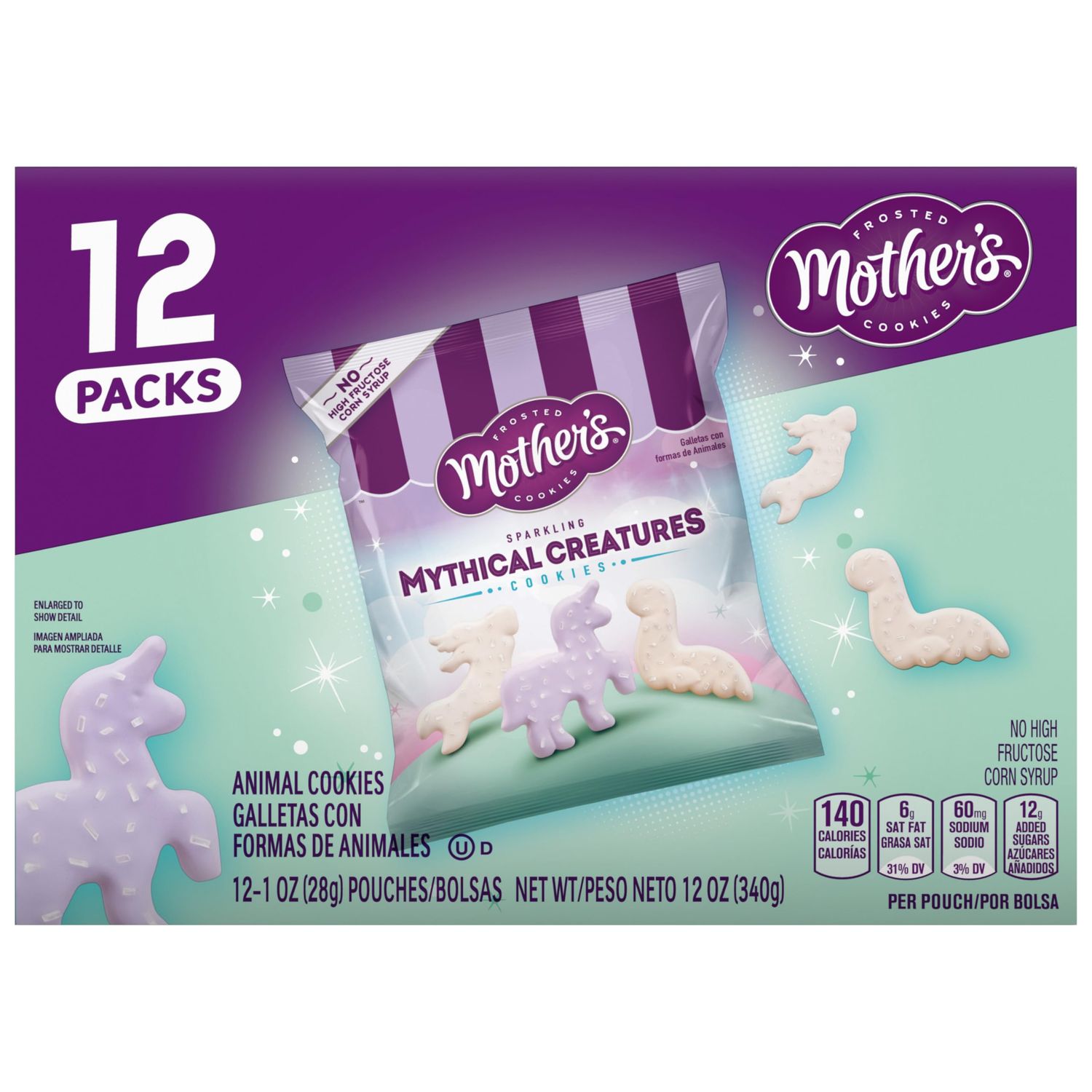 Mother&#39;s Sparkling Mythical Creatures Cookies, 1 oz Individual Bags, 12 Count