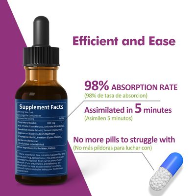Nurbetoxa Milk Thistle Liver Support Drops for Fatty Liver, Alcachofa y Cardo Mariano para el Higado Graso, Liver Detox Formula wArtichoke, Herbal Extract Liquid. Milk Thistle, 4 oz