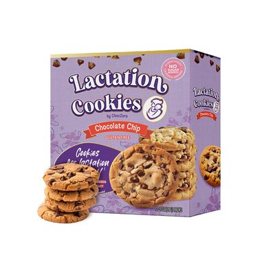 ChocZero Lactation Cookies, Chocolate Chip, Gluten Free, No Added Sugar, 24 Low Carb Cookies, Lactation Supplement Support for Breastfeeding 1 Box, 12oz