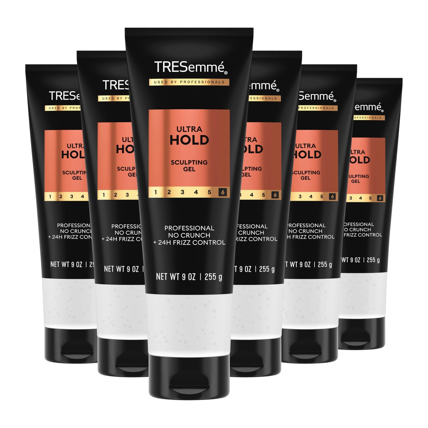 TRESemme Alcohol-Free Gel Ultra Hold 6 Pack for 24H Frizz Control, with Pro Lock Technology, 9 Oz