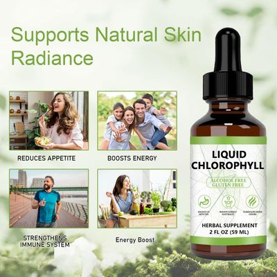 Chlorophyll Liquid Drops - Body Deodorant &amp; Gut Support Healthcare Liver, Mint Flavor, Vegan &amp; Gluten-Free, 4 Month Supply - 2 fl oz