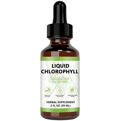 Chlorophyll Liquid Drops - Body Deodorant &amp; Gut Support Healthcare Liver, Mint Flavor, Vegan &amp; Gluten-Free, 4 Month Supply - 2 fl oz