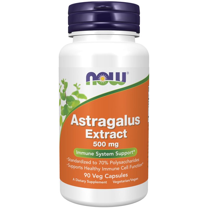 NOW Foods Immune Support Supplements, Astragalus Extract 500 mg Standardized to 70 Polysaccharides, 90 Veg Capsules
