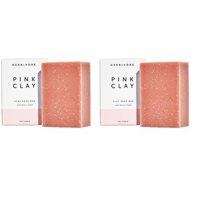 Pink Clay Gentle Cleansing Bar Soap for Face &amp; Body with French Pink Clay Rejuvenates, Suitable for All Skin Types, Vegan, 4 oz 2 Pack