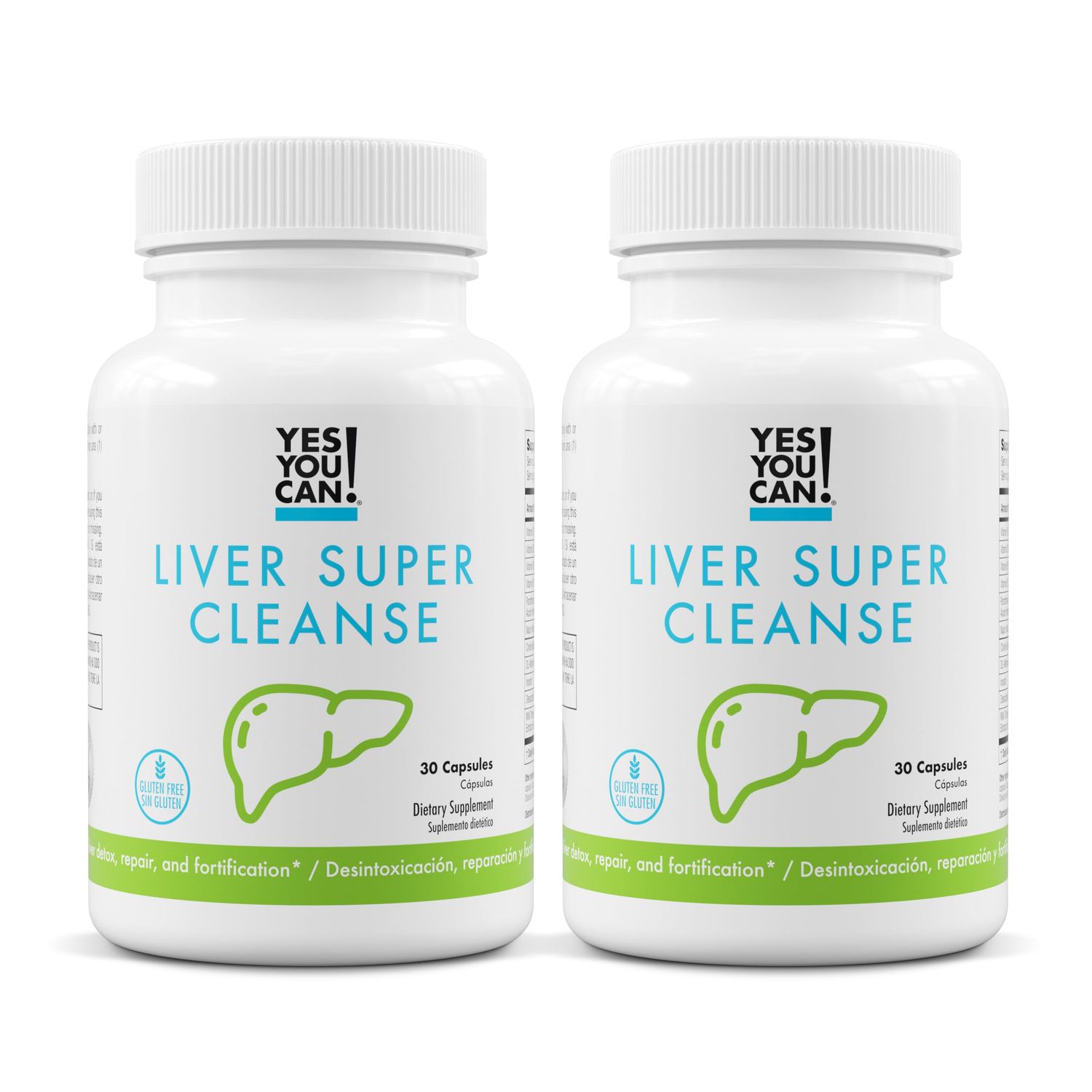Yes You Can! Liver Super Cleanse Detox &amp; Repair - Renew, Revitalize &amp; Enhance Liver Health with Essential Vitamins, Milk Thistle Extract - Fatty Liver Wellness - 2 Pack