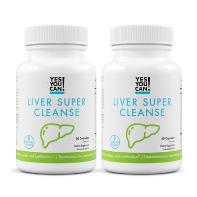 Yes You Can! Liver Super Cleanse Detox &amp; Repair - Renew, Revitalize &amp; Enhance Liver Health with Essential Vitamins, Milk Thistle Extract - Fatty Liver Wellness - 2 Pack