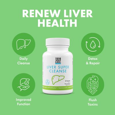 Yes You Can! Liver Super Cleanse Detox & Repair - Renew, Revitalize & Enhance Liver Health with Essential Vitamins, Milk Thistle Extract - Fatty Liver Wellness - 2 Pack