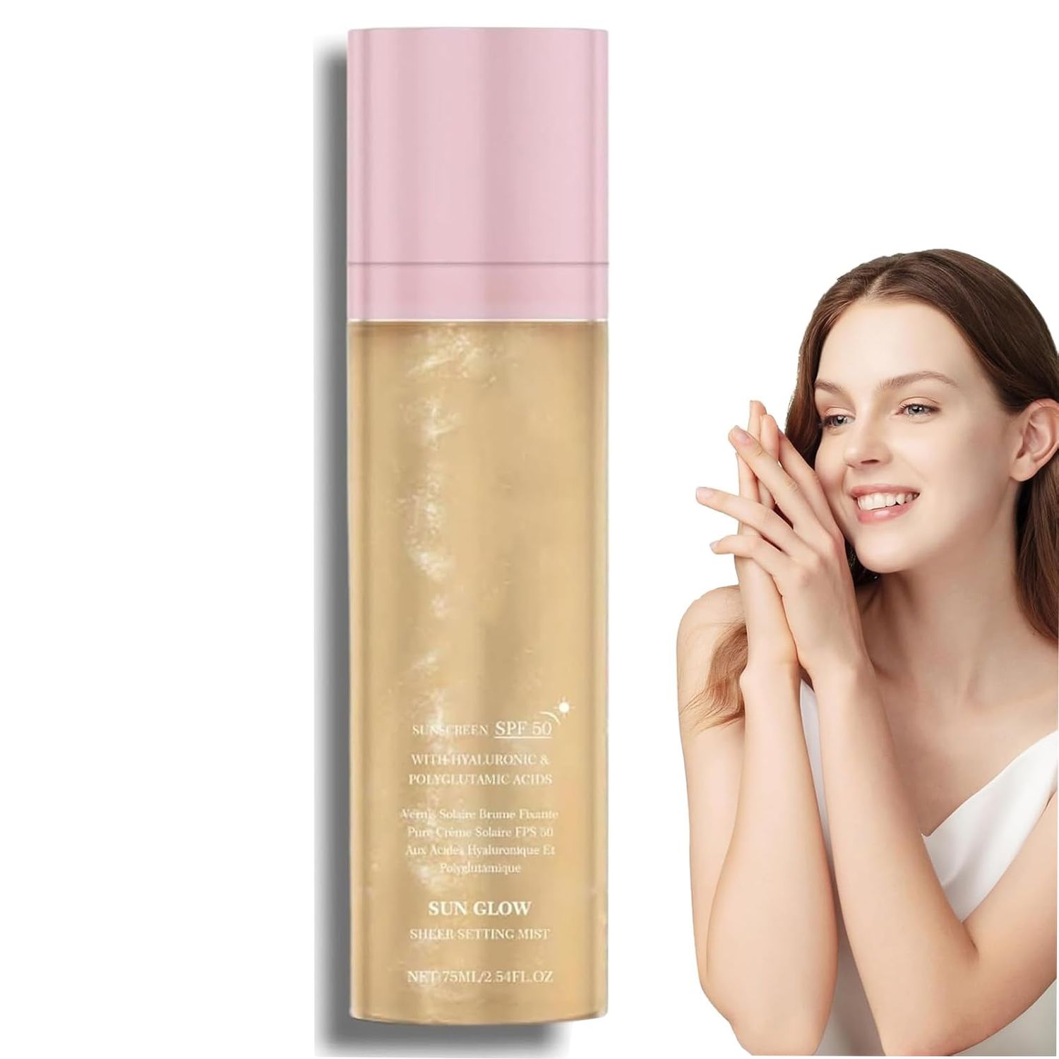 Sheer Setting Mist Sunscreen SPF 50 for Face &amp; Body Water-Resistant Shimmering Oil Spray Hydrating Non-Greasy Glow Finish Oil Control &amp; Long Lasting?75ml?