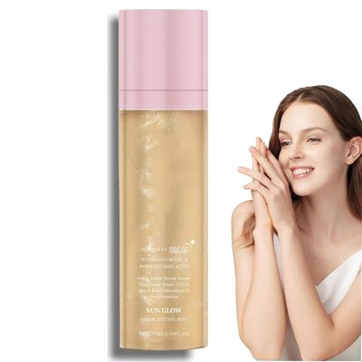 Sheer Setting Mist Sunscreen SPF 50 for Face &amp; Body Water-Resistant Shimmering Oil Spray Hydrating Non-Greasy Glow Finish Oil Control &amp; Long Lasting?75ml?