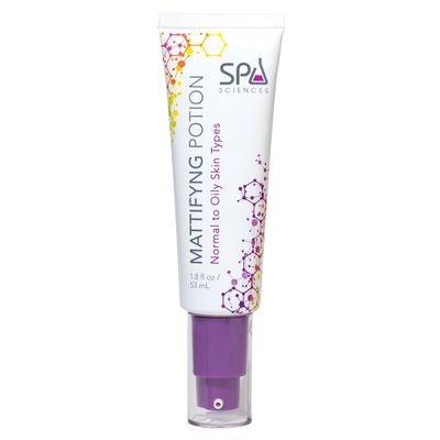 Spa Sciences - Mattifying Potion - Made in the USA- Purifying Oil-control Moisturizer - With Charcoal Powder, Niacinamide, Glycolic Acid - Control, Hydrate, Protect - Vegan - For All Skin Types -1.8oz