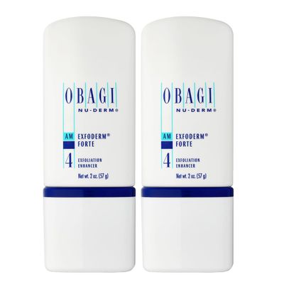 Obagi Nu-Derm Exfoderm Forte - Advanced, Lightweight Exfoliating Lotion with Glycolic and Lactic Acids AHA - For Normal to Oily Skin Types - Two Pack, 2 2 oz