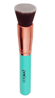 Mypreface Rose Golden Flat Top Kabuki Foundation Makeup Brush- Perfect for Blending Liquid,Cream &amp; Mineral Cosmetics or Translucent Powder - Premium Synthetic Bristles!Blue