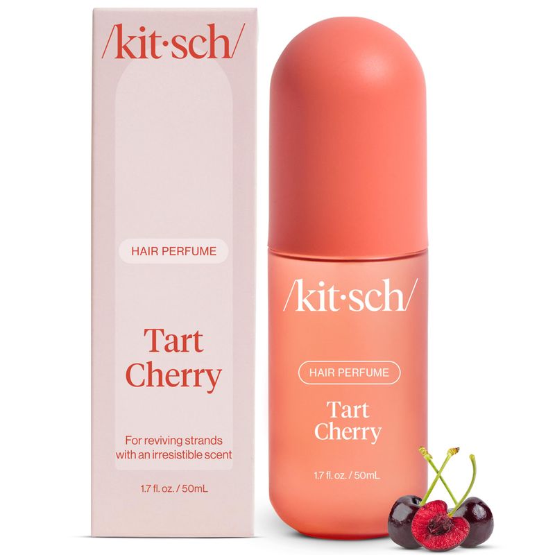 Kitsch Tart Cherry Hair Perfume For Women - Clean, Deodorizing, and Patented Odor-Eliminating Technology, Body Mist - Freshen Hair, Body &amp; Pillows - Black Cherry, Raspberry, Jasmine, Sandalwood - 50ml