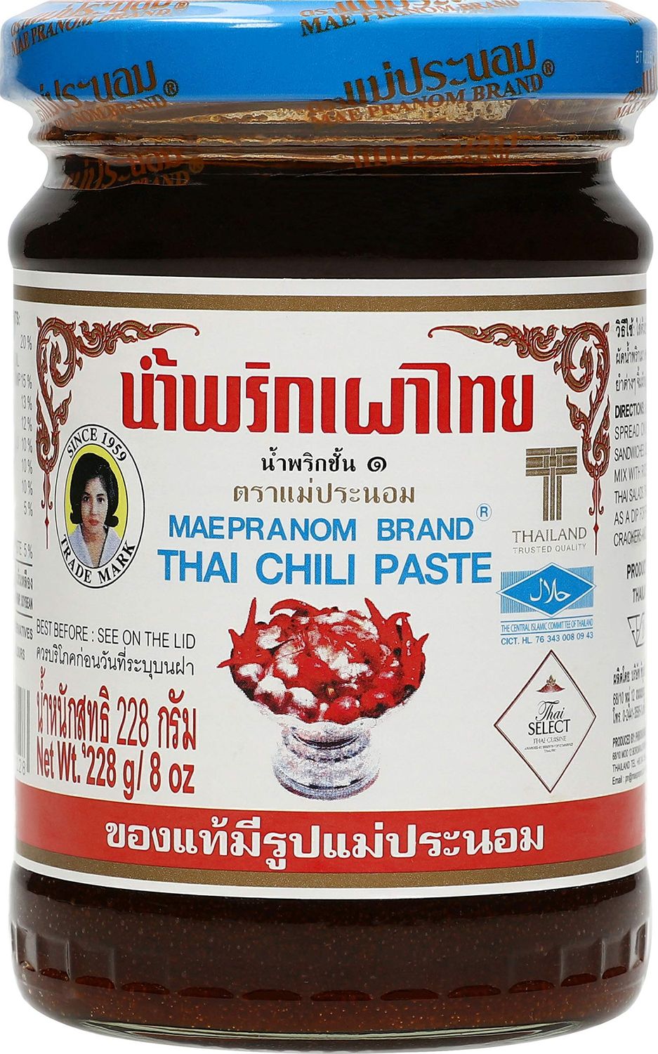 Mae Pranom Thai Chili Paste 8oz. M Thai Food Cooking Product of Thailand