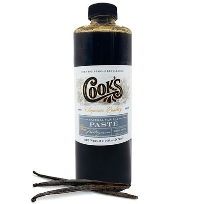 Cook&#39;s, Natural Vanilla Bean Paste, Gourmet Grade A Madagascar Premium Vanilla Made with Fresh Vanilla Beans for Baking and Cooking, 16 oz
