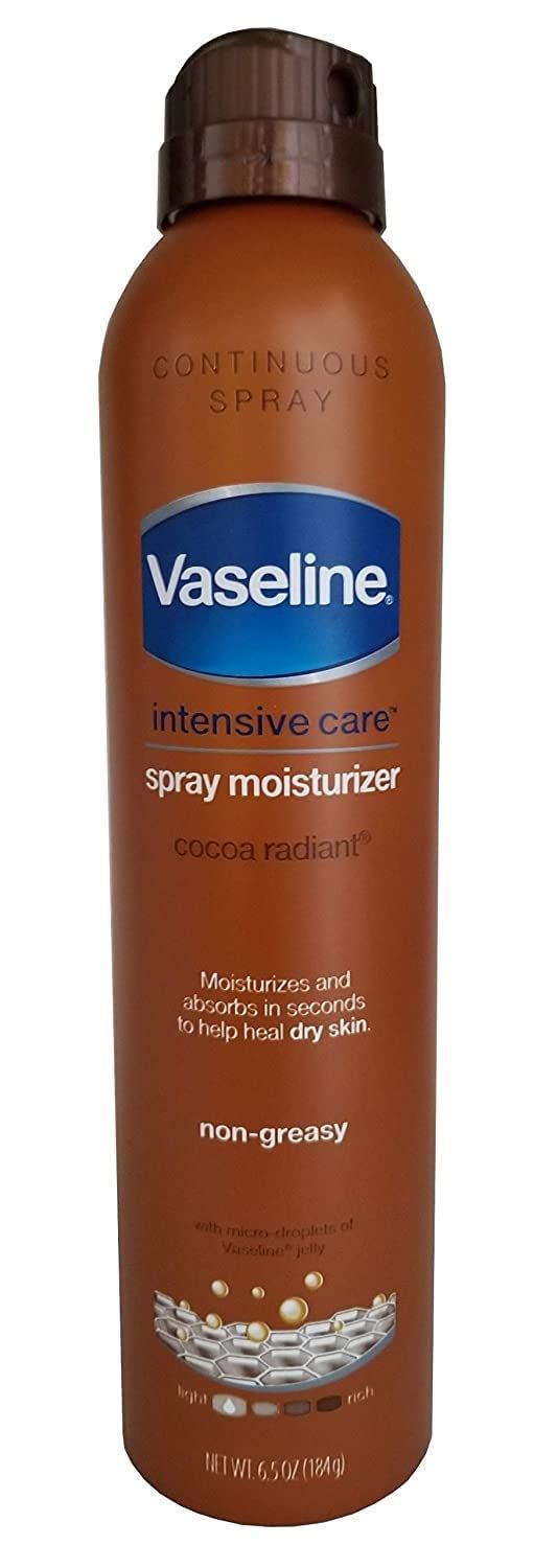 Vaseline, Spray &amp; Go Moisturizer, Cocoa Radiant - 6.5 oz Pack of 4