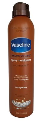 Vaseline, Spray &amp; Go Moisturizer, Cocoa Radiant - 6.5 oz Pack of 4