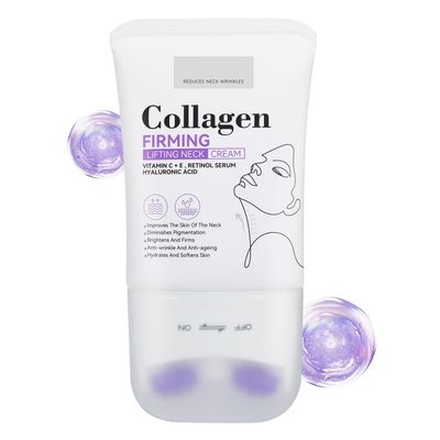 OKNIAO Neck Collagen Cream with Roller,Lift Neck Firming Creams,Anti-Aging Neck Creams for Tightening and Firming Sagging Skin, Moisturizing Body Cream Reduces the Look of Fine Lines and Wrinkles 1