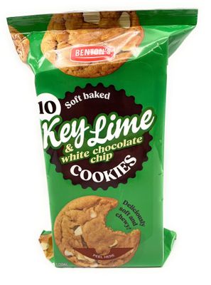 Soft Baked Key Lime &amp; White Chocolate Chip Cookies, Bentons 10oz283g - Pack of 1