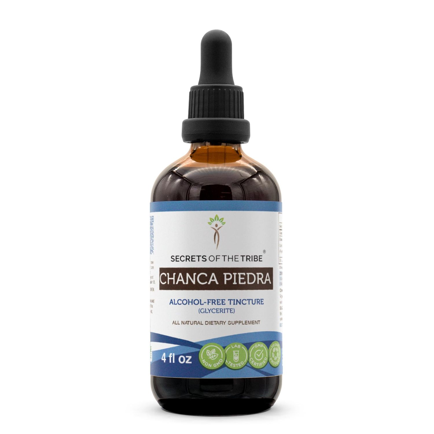 Secrets of the Tribe Chanca Piedra Alcohol-Free Tincture Extract, Chanca Piedra Phyllanthus niruri Dried Herb Tincture Supplement 4 FL OZ