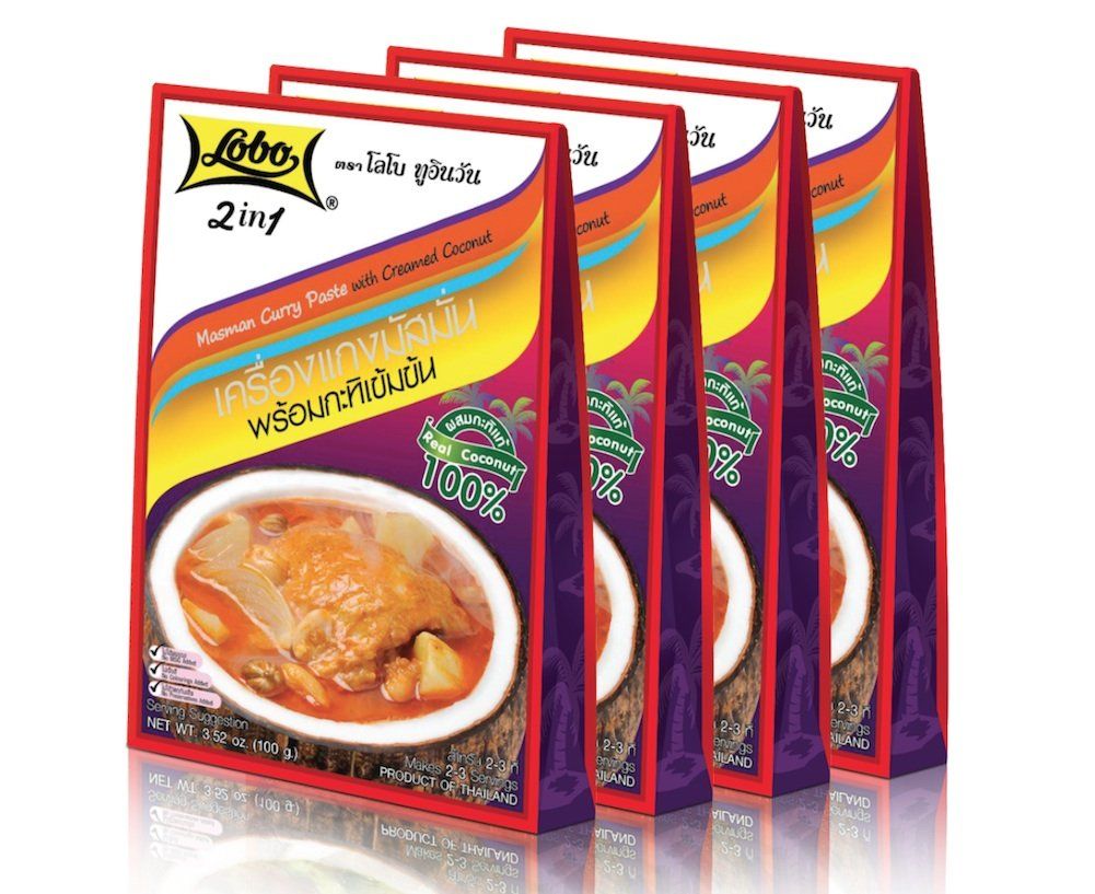 Lobo 2in1 Masman Curry Paste with Creamed Coconut Pack of 4