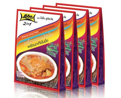 Lobo 2in1 Masman Curry Paste with Creamed Coconut Pack of 4