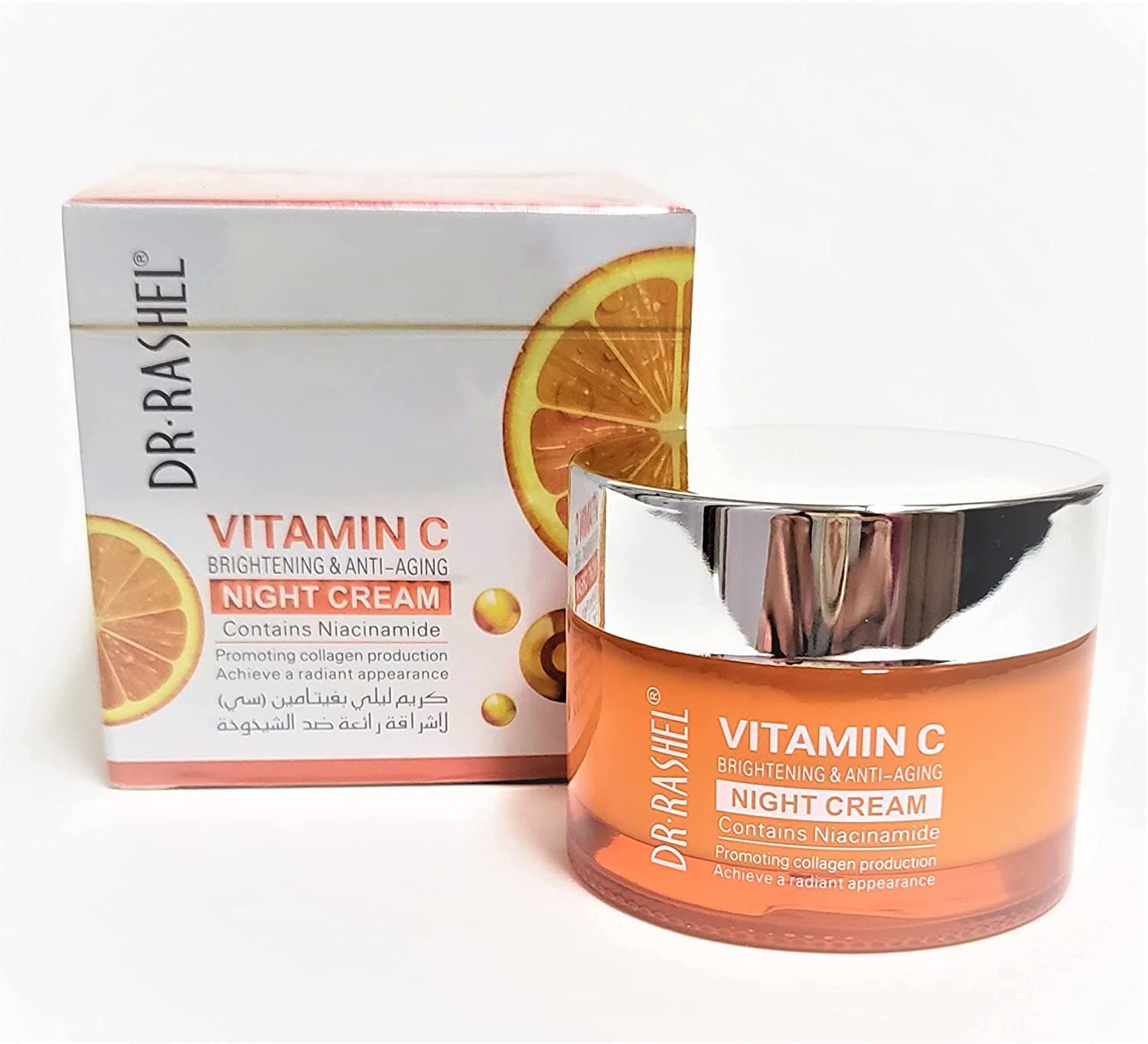 Dr Rashel Vitamin C Face Night Cream With Niacinamide and Collagen Moisturizer Anti-Aging Lift &amp; Firming Skin size 1.76 oz