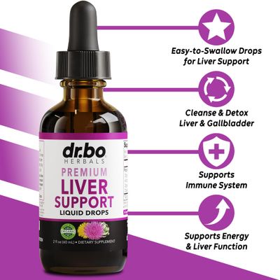 Liver Cleanse Detox &amp; Repair Organic - Natural Liver Support Supplement Liquid Drops, Milk Thistle Dandelion, Chanca Piedra Extract, Artichoke - Gallbladder Health Formula Supplements Liquid Drops 2oz