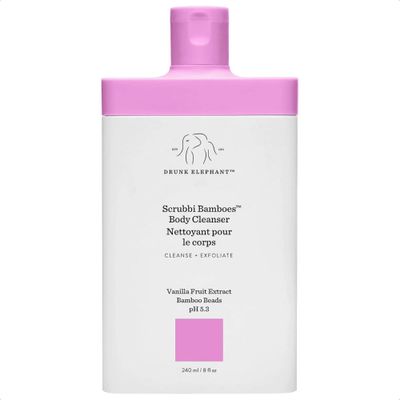 Drunk Elephant Scrubbi Bamboes Body Cleanser - 240 ml8 fl oz - Sulfate-Free Body Scrub Wash - Clean Clinical Skincare - Cruelty-Free - Dermatologist Tested - Free of Essential Oils, Silicones, SLS