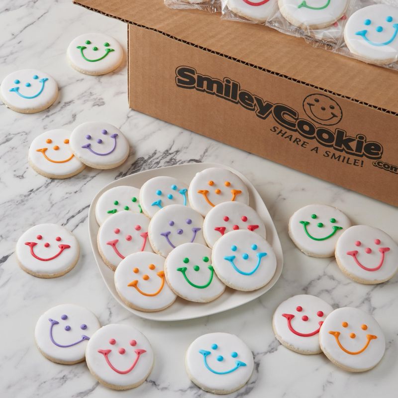 50-Pack Nut-Free Original Smiley Face Mini Smiley Sugar Cookies