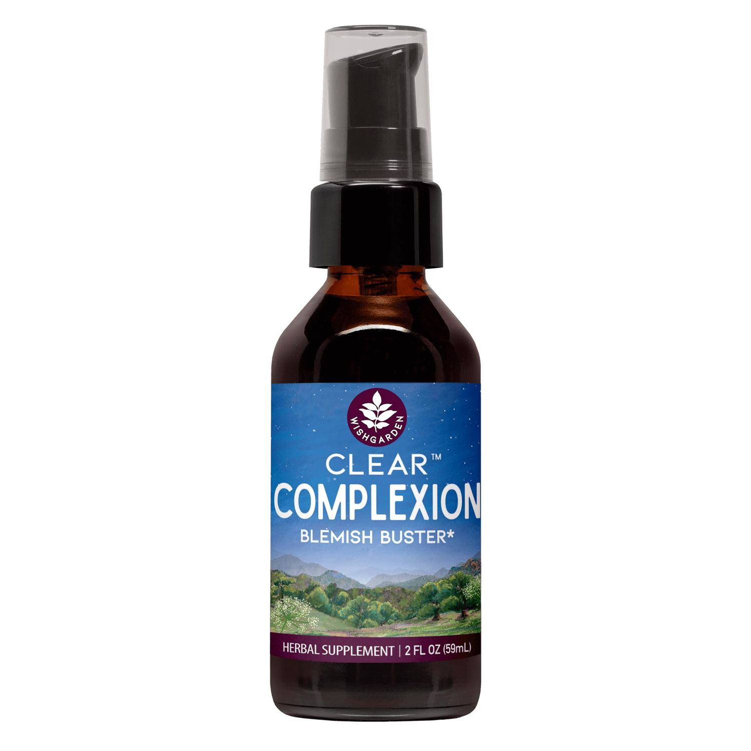 WishGarden Herbs Clear Complexion Blemish Buster - Plant-Based Acne Supplement with Calendula, Burdock &amp; Dandelion Supports Healthy Kidney, Liver &amp; Lymphatic Function, Healthy Skin Supplement, 2oz