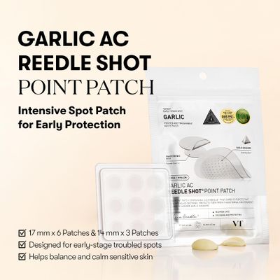 VT COSMETICS Garlic AC Reedle Shot Point Patch, Spot Patch for Early-Stage Blemishes 9 Patches