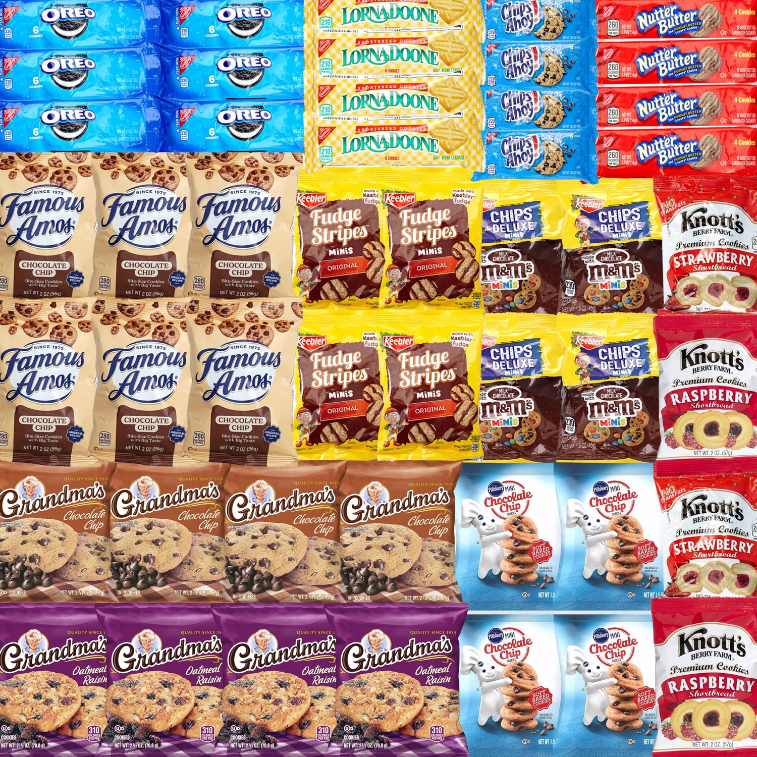 Cookies Variety Pack - 48 Individually Wrapped Assortment - Care Package - Snack Box 48 Count