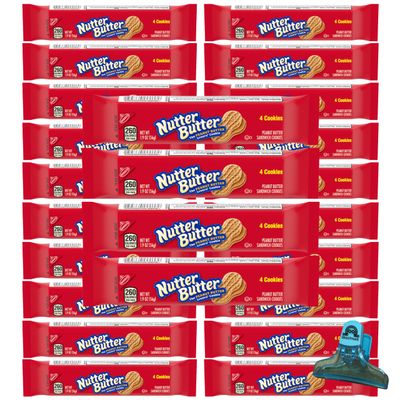 Peanut Butter Cookies - Natural Peanut Butter - 24 Butter cookies individual packs pack of 24 4 wafers per pack - with a clip bag by GhosTriseS.