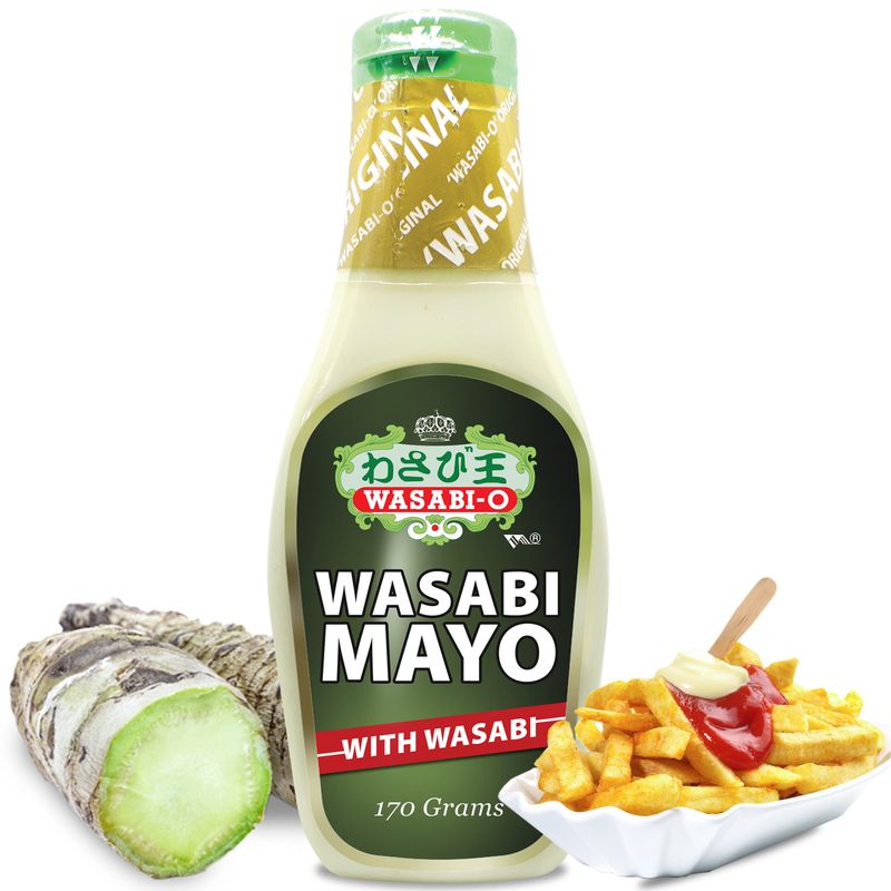 Wasabi-O Real Wasabi Mayo Sauce - Spicy Japanese Mayonnaise, Organic, Vegan, Smooth, Zesty, Fat-Free - Perfect for Sushi, Burgers, Dipping - 6 Oz