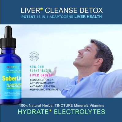 ONETHEFUEL Sober Liver 2oz. Plant-Based Liver Cleanse and Detox Support 100 Natural Hydration Liver Health Supplement Reishi Milk Thistle Rhodiola Vegan 15 Herbals Fast Absorb Tincture Liquid
