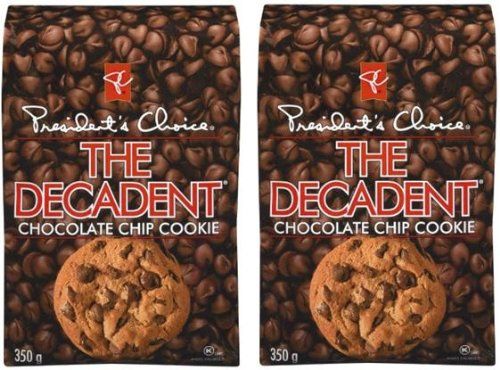 2 Packs of 12.35 Oz President&#39;s Choice the Decadent Chocolate Chip Cookie 2 x 12.35 24.70 Oz