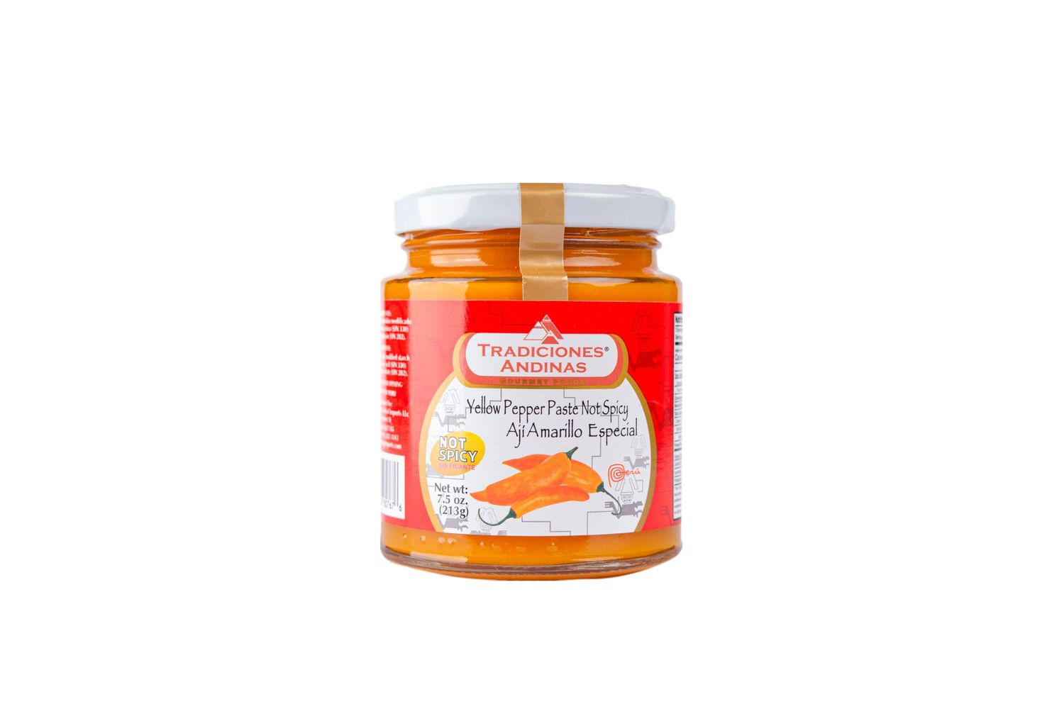 Tradiciones Andinas Non-Spicy Yellow Pepper Paste 7.5 oz - Aji Amarillo Sin Picante, Chili Pasta, Pepper Products for Peruvian Food, Chili Sauce, Aji Peruano, Peppers of Peru