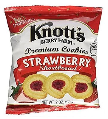 Knott's Berry Farm Strawberry Shortbread Cookies, 2 Oz Pack of 12