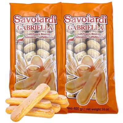Savoiardi Gabriella Italian Lady Fingers - Lady Fingers for Tiramisu Made from Authentic Ingredients - Traditionally Baked Italian Lady Finger Cookies - Light Lady Finger Cookies Large 400g 2 PACK